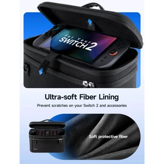 JSAUX กระเป๋าถือขนาด Storage Bag สําหรับ Nintendo Switch 2 Travel Storage Carrying Case ns2อุปกรณ์เกม อุปกรณ์เสริมป้องกันถุงเก็บสัมภาระแบบพกพาเข้ากันได้กับอุปกรณ์คอนโซลBG0121