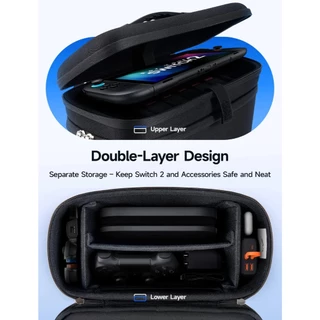 JSAUX กระเป๋าถือขนาด Storage Bag สําหรับ Nintendo Switch 2 Travel Storage Carrying Case ns2อุปกรณ์เกม อุปกรณ์เสริมป้องกันถุงเก็บสัมภาระแบบพกพาเข้ากันได้กับอุปกรณ์คอนโซลBG0121