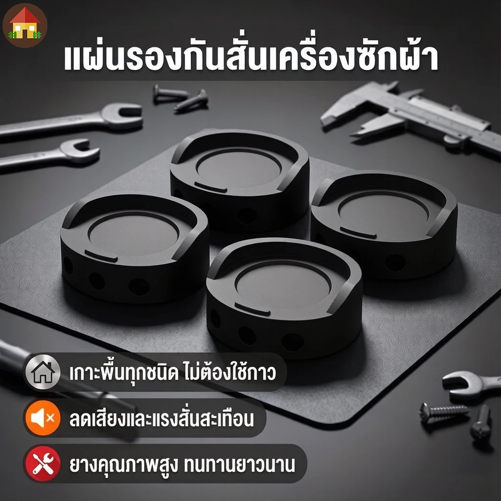 แผ่นยางกันสั่นสะเทือน สําหรับเครื่องซักผ้า 4 ชิ้น แผ่นยางกันลื่น ยางรองขาเครื่องซักผ้า แผ่นรองขาเครื่องซักผ้า ลดเสียงรบกวน