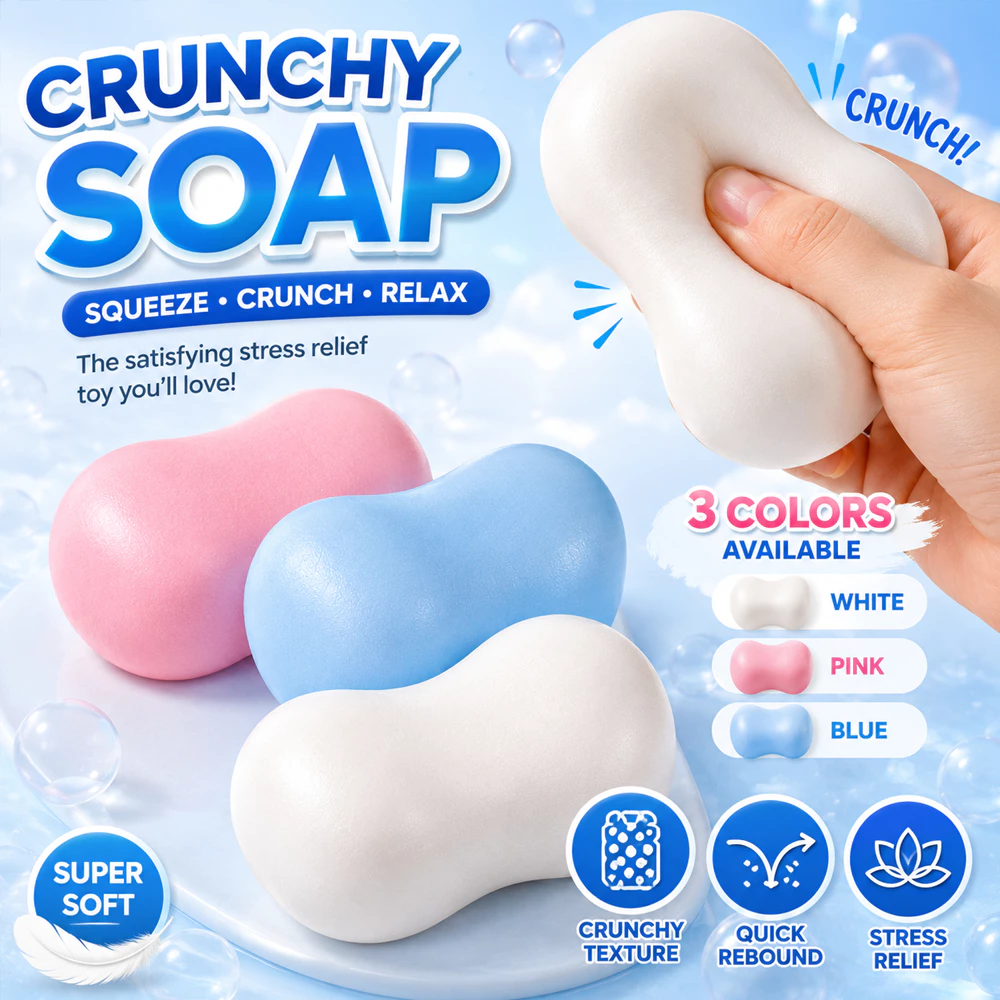 Handmade Crunchy Soap Squishy ความเครียดของเล่น Soft Squishy ASMR Fidget ของเล่นความเครียดบรรเทา Sensory ของเล่น Quick Rebound กระเป๋าขนาด