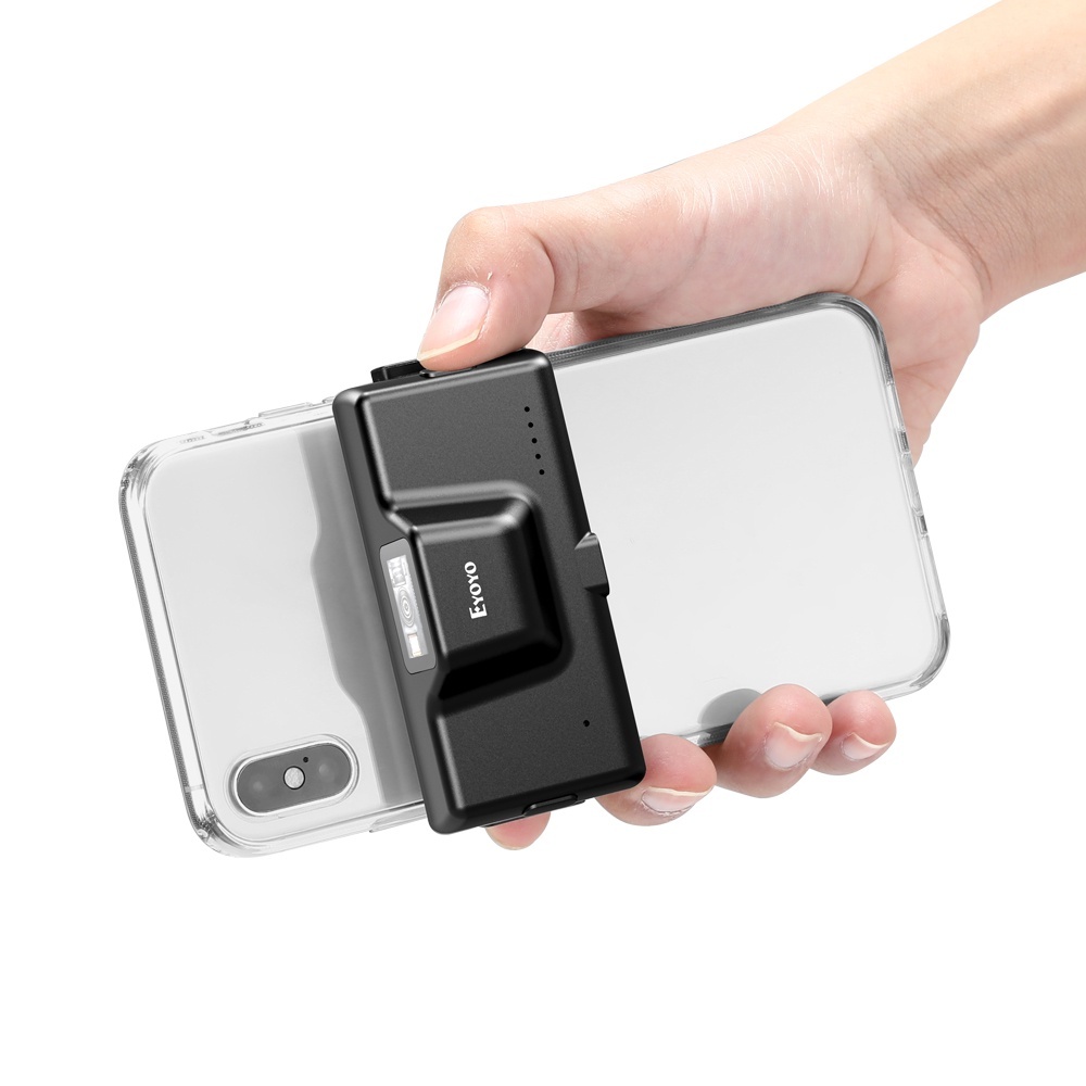 Eyoyo 2D Bluetooth Barcode Scanner ไร้สาย, Back Clip-on Phone Bar Code Scanner ปรับได้สําหรับ 1D CMO