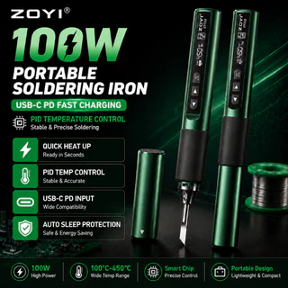 ZOYI T12 Portable Soldering Iron USB-C Fast Charging Electric Soldering Tool for Repair