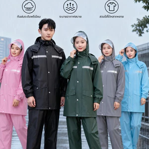 Benz_Store ชุดกันฝนสวมใส่สบาย สำหรับทั้งชายและหญิง ครอบคลุมปกปิดร่างกายได้ดี ทนต่อสภาพอากาศฝนตก รองรับการสั่งซื้อขายส่ง