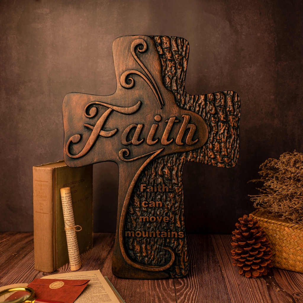 FAITH Cross Gorgeous "Love "," FAITH ", "Hope" ไม้กางเขนไม้, ครอสไม้เนื้อแข็ง