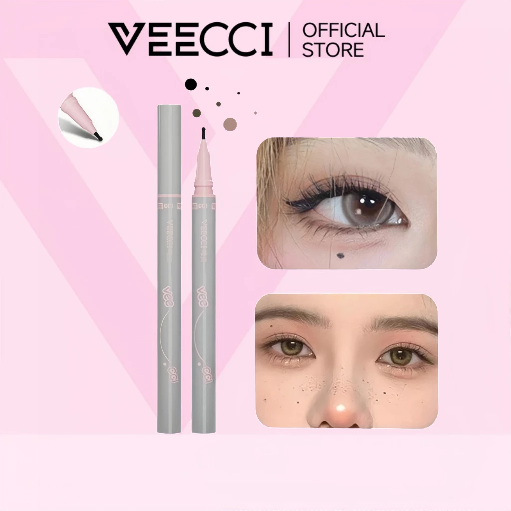 VEECCI อายไลเนอร์ หัวกลม ไฝปลอม กระปลอม ธรรมชาติ ติดทน ปากกาจุดไฝ ธรรมชาติ กันน้ำ 0.55ml
