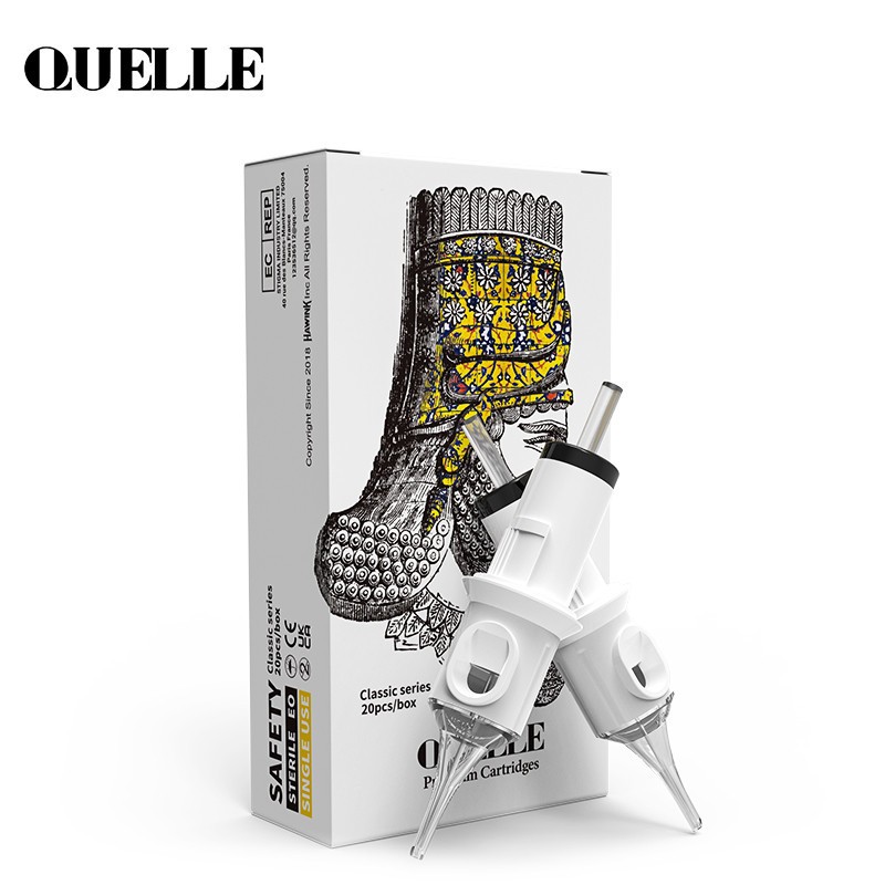 QUELLE 20 ชิ้น #12(0.35มม.) มืออาชีพทิ้งหมันเข็มสักถาวรแต่งหน้าบูติกสักเครื่องมือสําหรับ ส ฮาเดอร์ & เส้น