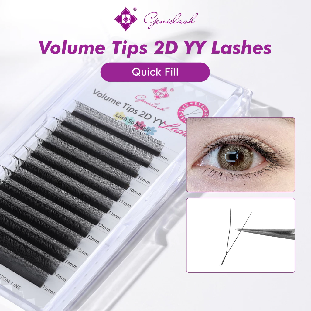 Genielash Premium Narrow YY Eyelash Extension ขนตาปลอมนุ่มแสงธรรมชาติ พร้อมส่ง