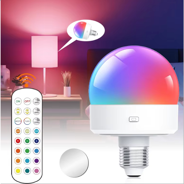 Hot Sale E27 Rechargeable RGB Light Bulb Three Color Dimming Remote Control Magnetic Atmospheric Lig