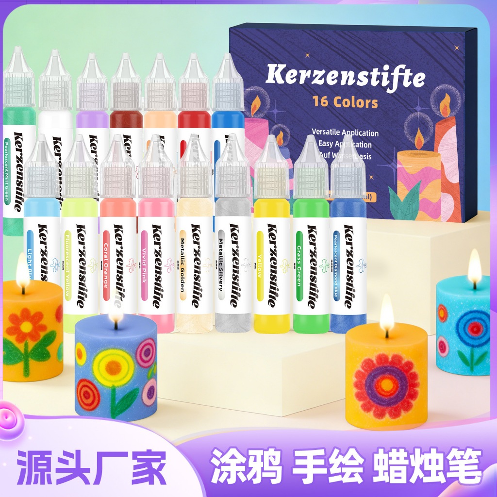 30 สี 10ml น้ํา 3D สามมิติภาพวาดเทียนปากกาเทียนหอมสี Pigment DIY เครื่องมือทําด้วยมือ