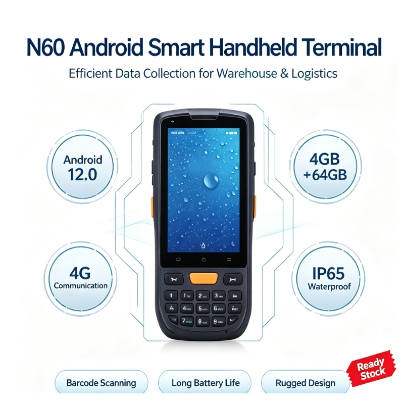 Android 9.0 ทนทานมือถือ PDA Terminal1D 2D Barcode Scanner สําหรับโกดังขายปลีกผลิตทางการแพทย์