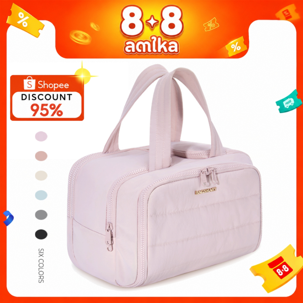 BAGSMART กระเป๋าเครื่องสำอาง กระเป๋าจัดระเบียบ cosmetic bag กระเป๋าใส่อุปกรณ์อาบน้ำ  Travel Organizer Bag