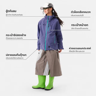 แจ็คเก็ตผ้าร่ม กันลม กันแดด กันน้ำ เสื้อแจ็คเก็ตชายหญิง เนื้อผ้า 2 ชั้น มีฮู้ด มีกระเป๋าหน้า ซิปซ่อน