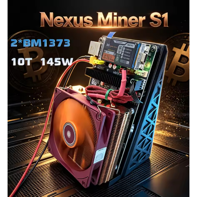 Nexus S1 10Th/s 100W เปิดบ้าน Bitcoin Miner พร้อม BM1373 ชิป Asic S1 10Th/s Solo Miner