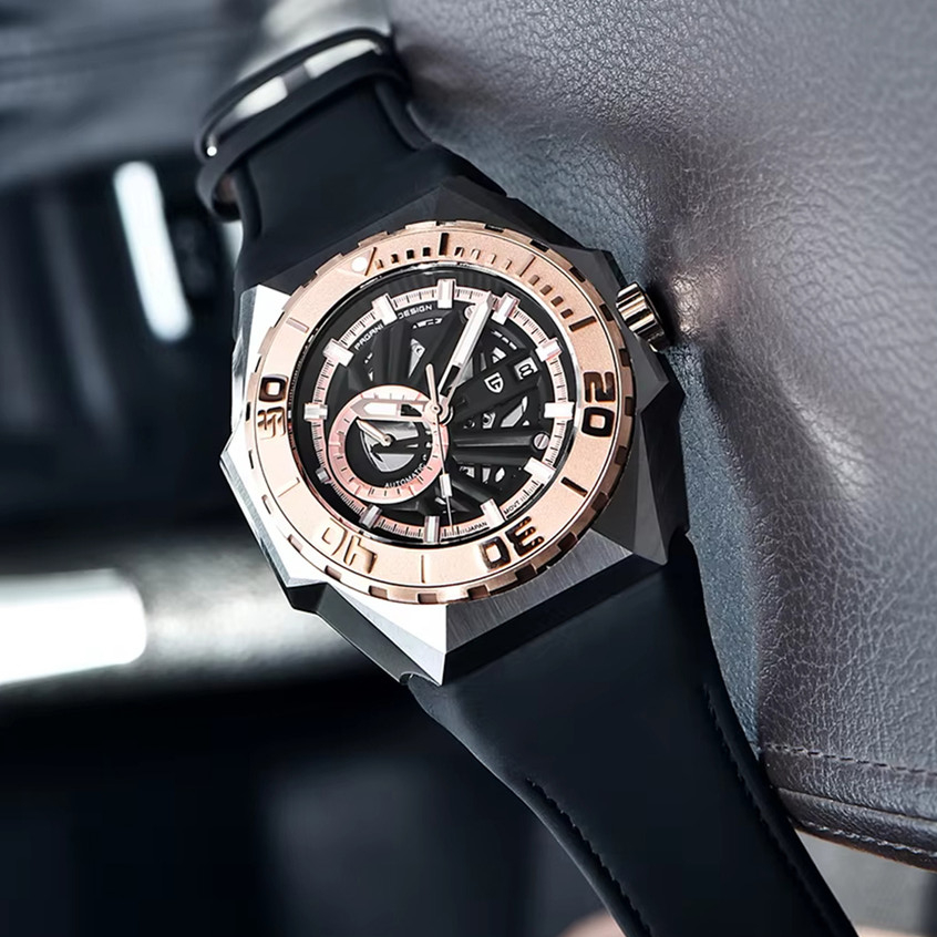 PAGANI DESIGN Original 47 มม.ผู้ชายอัตโนมัตินาฬิกาเซรามิค Bezel 316L สแตนเลสหรูหรา Sapphire 100M กัน