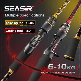 คันเบ็ด SEASIR รุ่น SYNCO รองรับน้ำหนักปลา 6-10 กก. ความยาว 6-8 ฟุต (1.83-2.43 เมตร) ออกแบบมาเพื่อการตีเหยื่อไกล มาพร้อมไกด์เซรามิกและวัสดุคาร์บอนไฟเบอร์คุณภาพสูง ใช้งานได้ครอบคลุมทั้งน้ำจืดและน้ำเค็ม