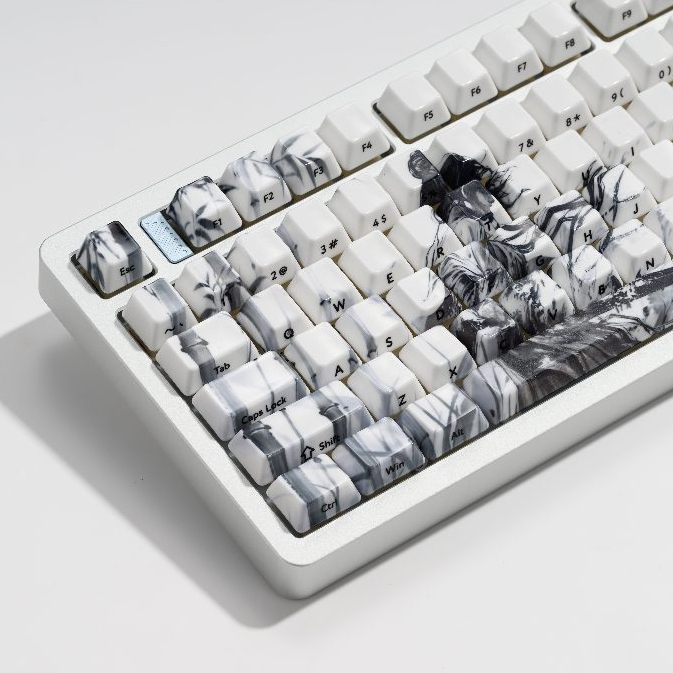 XVX Ink Wash Rōnin Ceramic Keycaps Cool & Smooth Feel Durable & Corrosion-Resistant Cherry Profile f