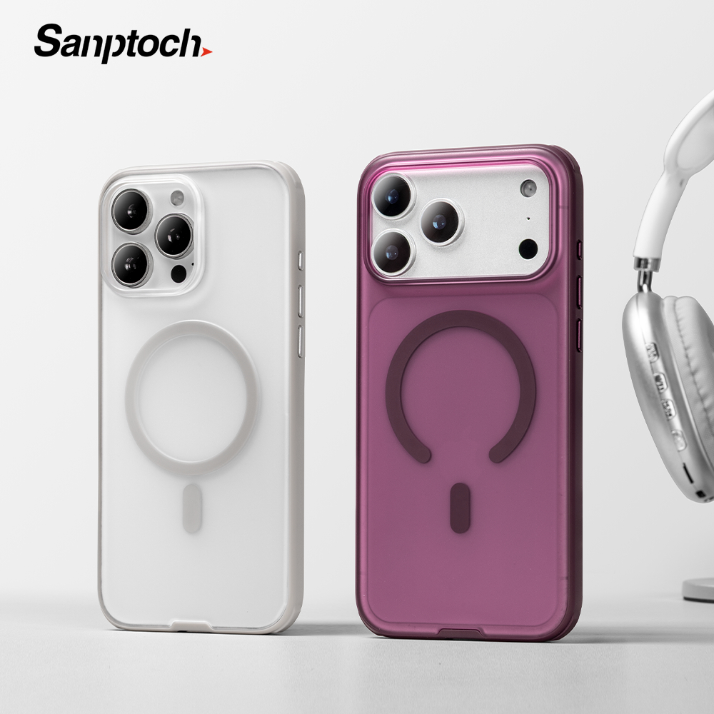 Sanptoch สําหรับ Magsafe Premium Matte เคสโทรศัพท์สําหรับ iPhone 17 / 16 / 15 / 14 / 13 Pro Max Soft TPU Edge + Hard PC สําหรับ iPhone 17 Pro Max หรูหรากันกระแทกป้องกันปลอก