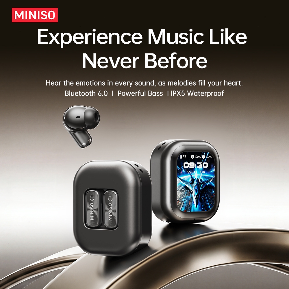 MINISO MS125 หูฟังสําหรับเล่นเกมไร้สายบลูทูธ 6.0 เบสทรงพลัง Latency ต่ําเป็นพิเศษสมาร์ทหน้าจอสัมผัส 