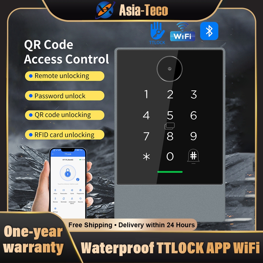 กันน้ํา TTLOCK & TTFhenel App RFID 2D QR Code QRcode Reader ปุ่มกดเปิดประตูสําหรับระบบควบคุมการเข้าถ