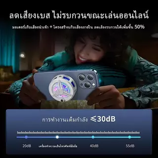 【ซื้อ1แถม 4】Magnetic Phone Cooler ไม่หลุดร่วง พัดลมระบายความร้อนมือถือ จอแสดงผล LED ระบบควบคุมอุณหภูมิด้วย AI