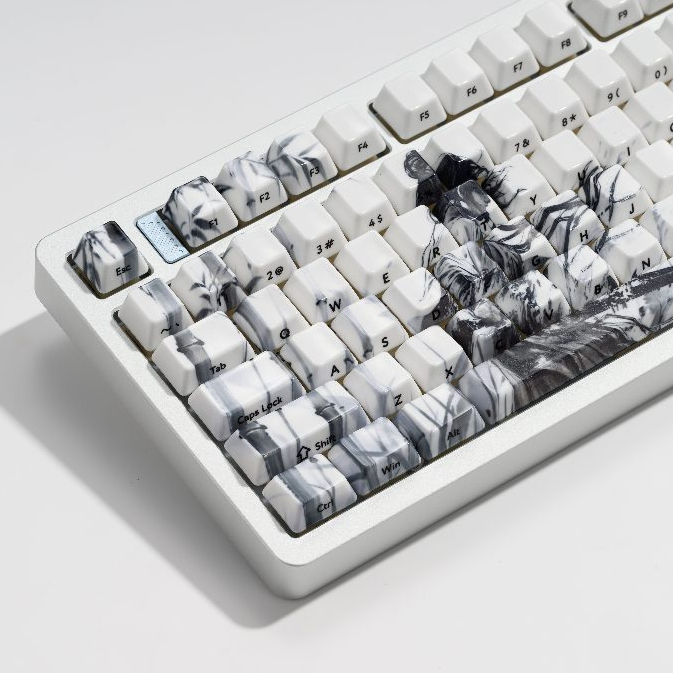 XVX Rōnin Ceramic Keycaps Ink Wash Style Cool&Smooth Feel Durable & Corrosion Cherry Profile Gift fo