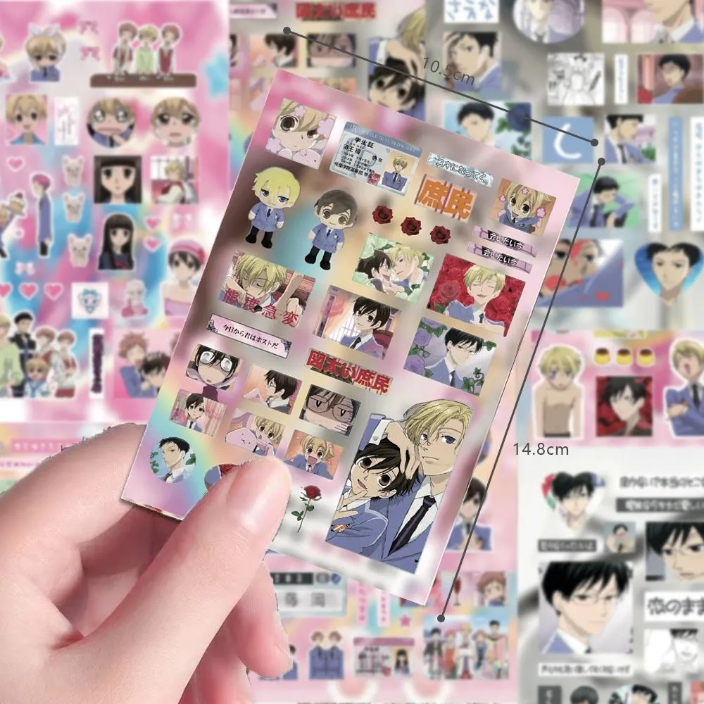 Ouran High School Host Club อะนิเมะสติกเกอร์ Fujioka Haruhi Suou Tamaki สติกเกอร์เครื่องเขียนนักเรียนน่ารักแล็ปท็อปเคสโทรศัพท์ตกแต่ง