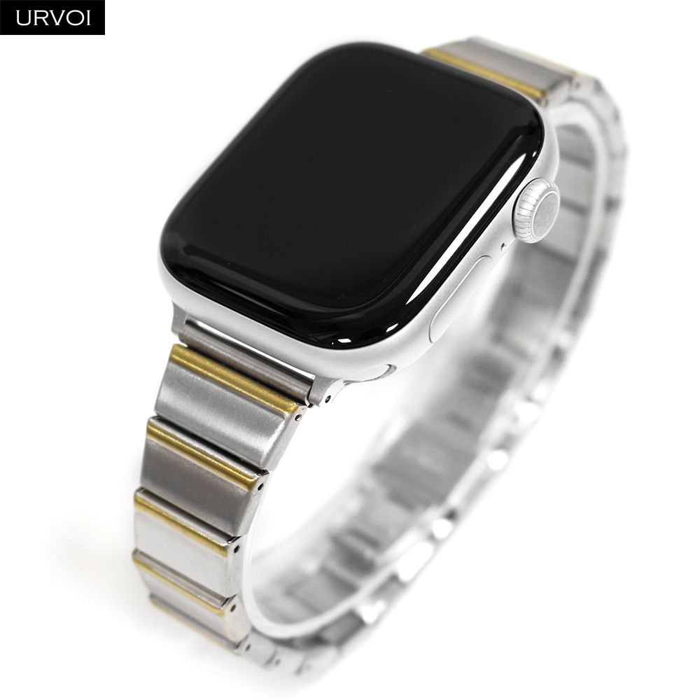 URVOI Band สําหรับ Apple Watch Series11 10 9 8 7 SE3 สายสแตนเลสสําหรับ iWatch 14 มม. น้ําหนักเบาสาวส