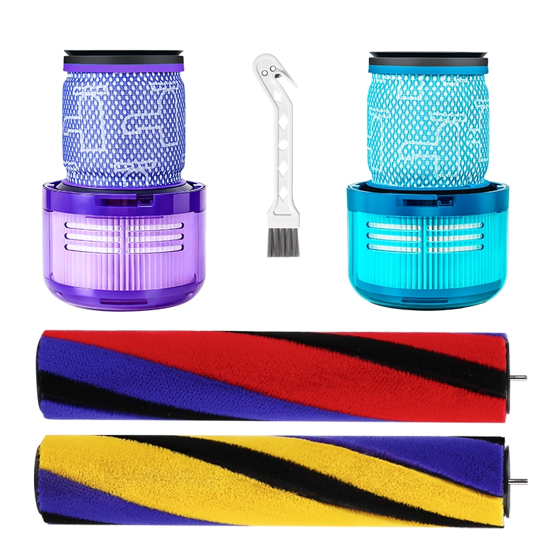 เหมาะสําหรับ Dyson v10 Slim/V12 เครื่องดูดฝุ่นลูกกลิ้งนุ่มกํามะหยี่ลูกกลิ้ง V12HEPA พรมกรอง, อุปกรณ์เสริมพื้นไม้เนื้อแข็ง