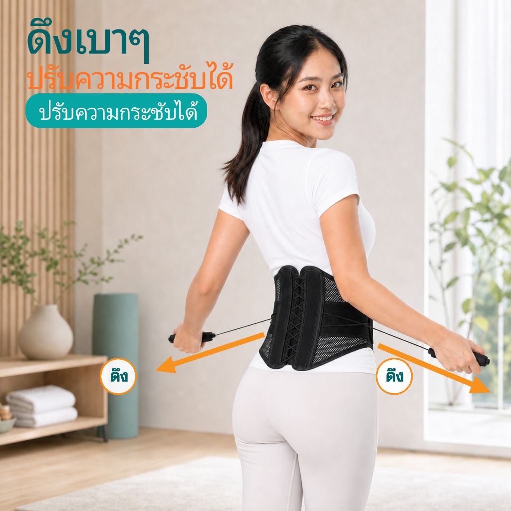【UniHey】สายรัดลดปวด เข็มขัดเอวแบบปรับเชือกซ่อน รูปที่ 2
