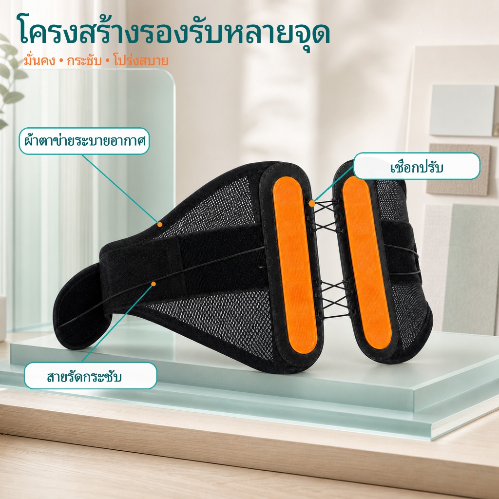 【UniHey】สายรัดลดปวด เข็มขัดเอวแบบปรับเชือกซ่อน รูปที่ 4