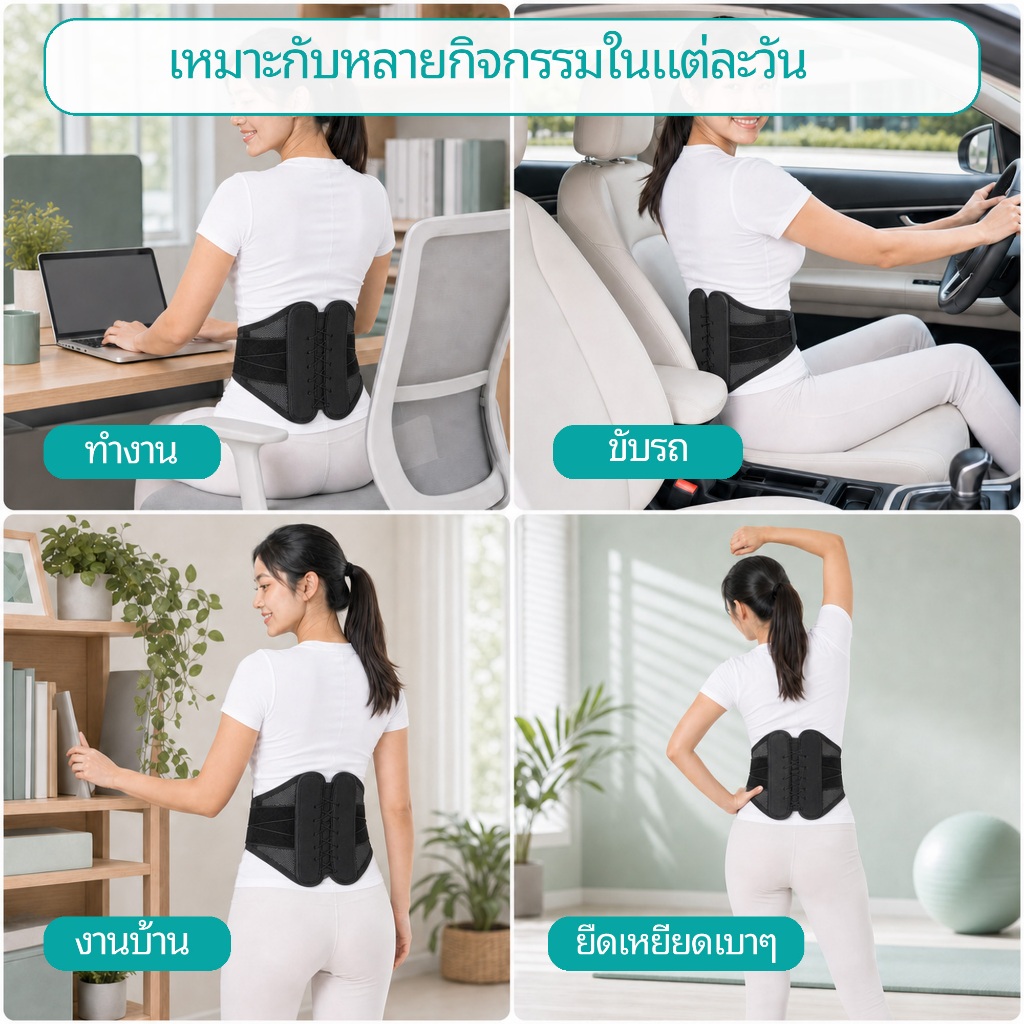 【UniHey】สายรัดลดปวด เข็มขัดเอวแบบปรับเชือกซ่อน รูปที่ 7