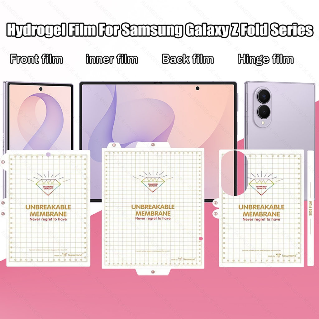 สําหรับ Samsung Galaxy Z พับ 8 7 6 5 4 3 Matte Hydrogel ฟิล์ม ZFold 8 Soft HD Anti ลายนิ้วมือ Full ด้านหน้าป้องกันหน้าจอ Fold8 Ultra 5G ไม่ใช่แก้ว