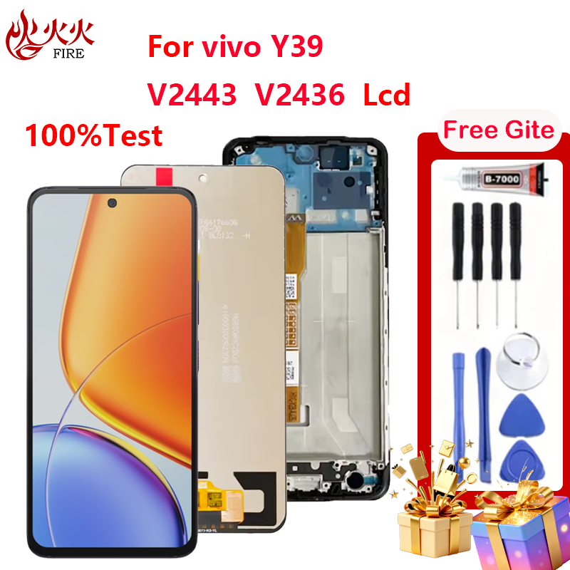 จอแสดงผล LCD สําหรับ vivo Y39 V2443 V2436 Touch Screen Digitizer Assembly กรอบอะไหล่