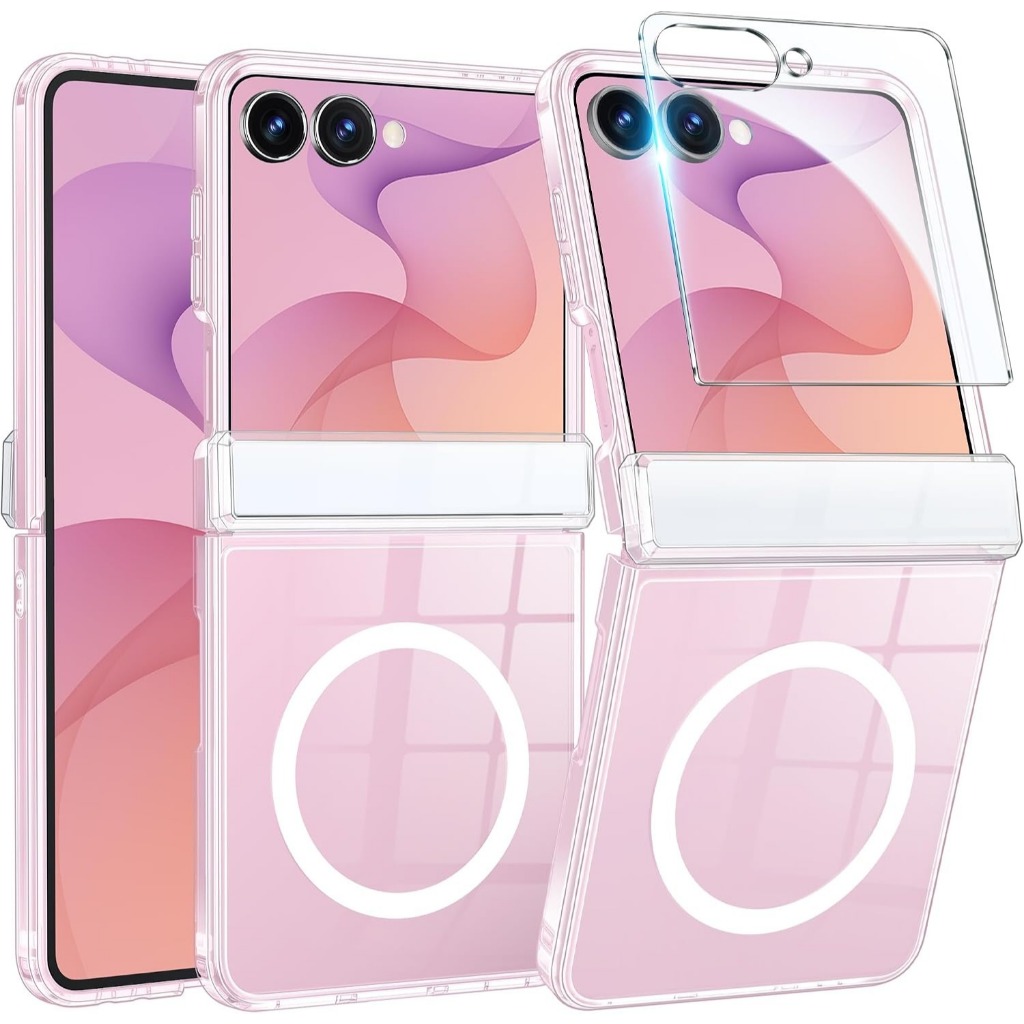 SAMSUNG [ป้องกันบานพับ + ป้องกันหน้าจอ] สําหรับ ซัมซุง กาแลคซี Samsung Galaxy Z Flip 8 ปลอกแม่เหล็กล้างบานพับป้องกันเต็มปกกรณี