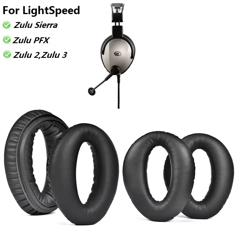 แผ่นรองหูฟังสําหรับ Lightspeed Zulu Sierra, Zulu 2, การบิน Zulu PFX, หูฟังการบิน 3 เปลี่ยนที่ปิดหูคุ