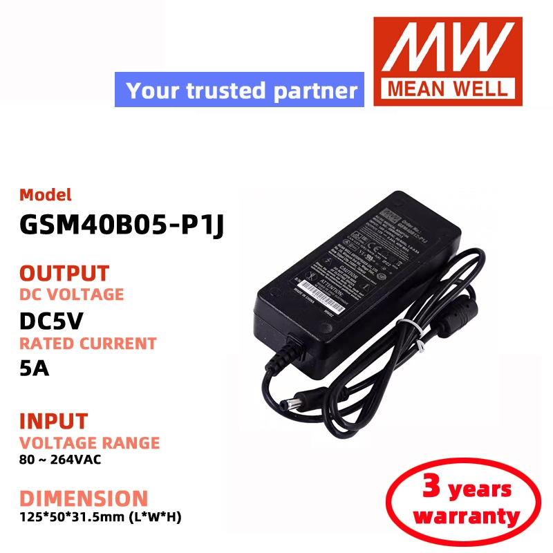 MEAN WELL GSM40B12-P1J GSM40B24-P1J GSM40B05-P1J 48V 9V ทางการแพทย์ power adapter MeanWell Switching
