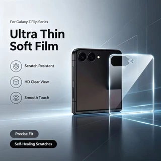 ฟิล์มอ่อนบางเฉียบซ่อมแซมรอยขีดข่วนเอง สำหรับ Samsung Galaxy Z Flip 5 6 7 8 Flip7 FE ป้องกันรอยขีดข่วน ภาพคมชัด