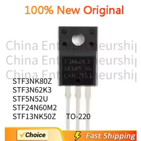 5 ชิ้น/ล็อต TO-220 STF3NK80Z STF3N62K3 STF5N52U STF24N60M2 STF13NK50Z คุณภาพ 100% Original/จัดส่งด่ว