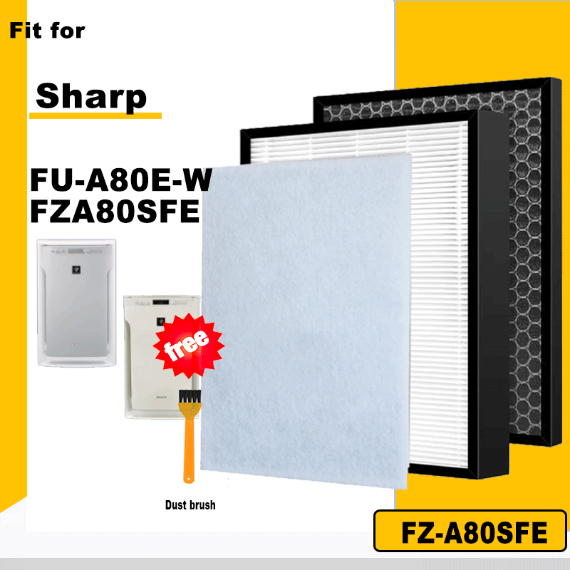 H13 ตัวกรองถ่านกัมมันต์ Hepa FZ-A80SFE สําหรับ SHARP เครื่องฟอกอากาศ FU-A80TA FU-A80TA-W FU-A80TA-N