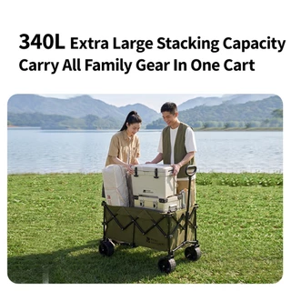 MOBI GARDEN รถเข็นพับได้ ขนาดใหญ่ 190L 340L ลิตร สําหรับตั้งแคมป์ ช้อปปิ้ง กลางแจ้ง