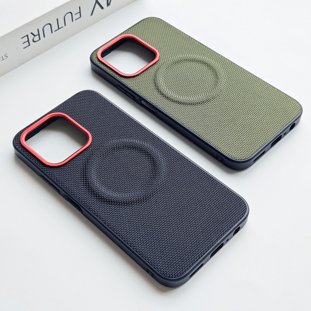 กรณีสําหรับ OPPO Reno 16 15 Pro MAX ปลอกแม่เหล็กชาร์จไร้สาย Frosted โลหะเลนส์แหวนผิว PU ปกหนังกันกระแทก Shell