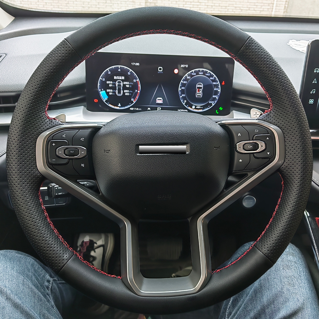 ที่หุ้มพวงมาลัยแบบกําหนดเอง Hand-Sewn เหมาะสําหรับ Haval h62021-2024] รุ่น Full Coverage ฝาครอบพวงมา