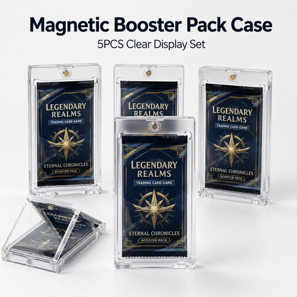 5 ชิ้นชุดพรีเมี่ยมแม่เหล็กอะคริลิค Booster Pack Case – ผู้ถือจอแสดงผลที่ชัดเจนสําหรับแพ็คการ์ดเกม, กล่องเก็บของกันฝุ่นสําหรับ MTG และกล่องการ์ดกีฬา