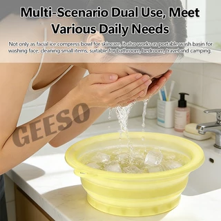 GEESO อ่างล้างหน้าซิลิโคนพับได้ Face Ice Bath พกพาง่าย กระชับผิวหน้า ทำความสะอาดผิวหน้าได้ Foldable Silicone Face Ice Bath Bowl Portable Skin Tightening Facial Cleansing Basin 折叠冰敷脸盆