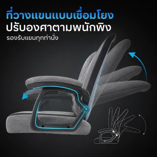 MUSSO 109B เก้าอี้เกมมิ่ง/สำนักงาน ผ้าเย็นไม่ลอก มีที่วางเท้า ปรับเอนได้ เก้าอี้เพื่อสุขภาพ Ergonomic รองรับสรีระ Gaming Chair Office Chair