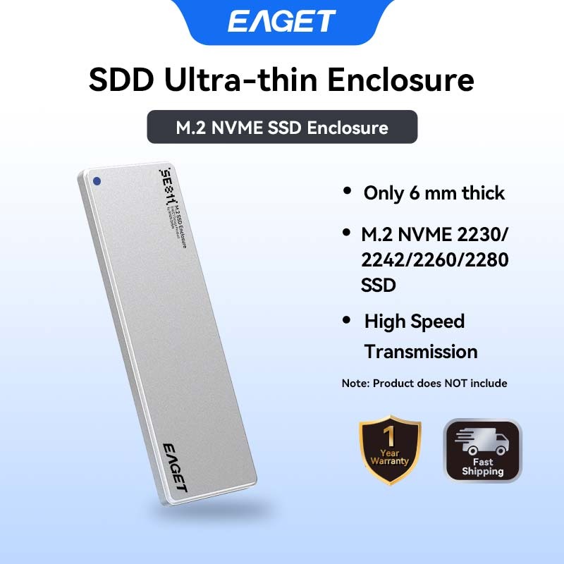 EAGET SE811N M.2 NVME SSD ตู้บางเฉียบ USB3.2 10Gbps 8TB