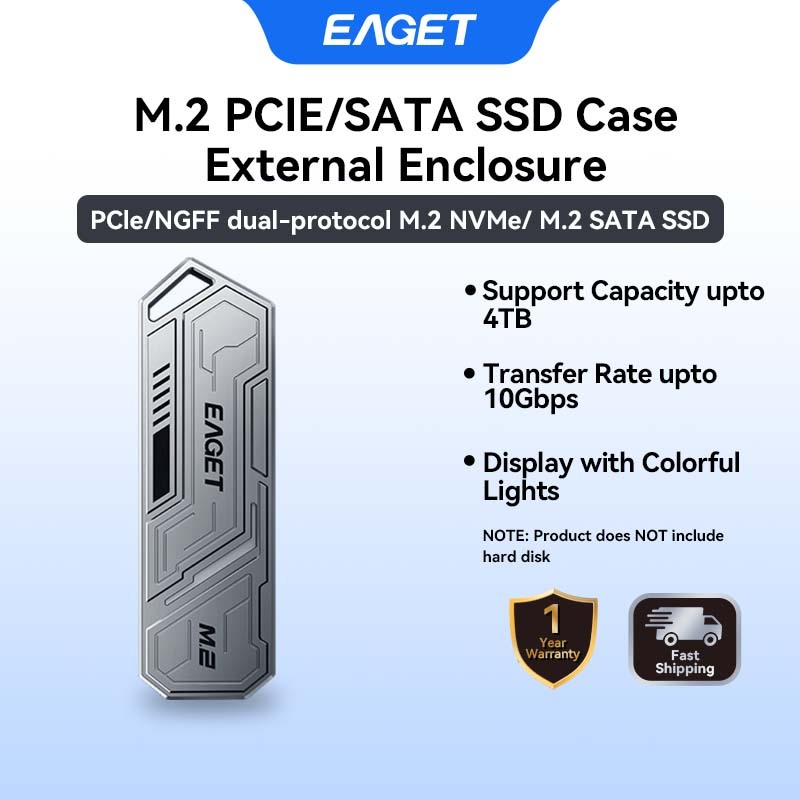 EAGET SE960D M.2 NVMe/SATA SSD ตู้ภายนอก 10Gbps 4TB