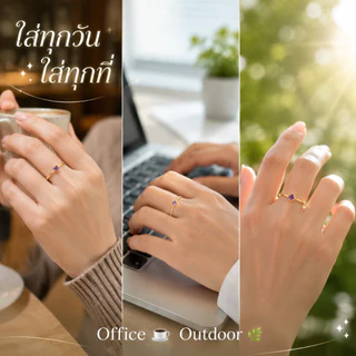 ZHENL แหวนสเตนเลส 12 ราศี Zircon สีมงคลเสริมดวง ดีไซน์ Super Thin 2 มม. ขนาดปรับได้ 316L Stainless Steel แท้ ชุบ 18K กันน้ำ ไม่ดำ ไม่ลอก ไม่แพ้ง่าย ทนทาน ของขวัญวันเกิดแฟนคู่รักสไตล์เรียบง่าย