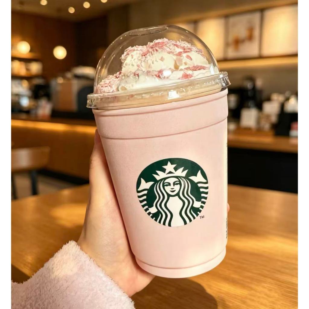 Starbucks Cherry Blossom Powder สแตนเลส Handy Cup Dual-use 355ml กาแฟ Cherry Blossom Limited Star Dad ถ้วยฟางขนาดใหญ่ความจุมูลค่าสูงสีชมพูฉนวนกันความร้อนถ้วยเก็บเย็นสาวสไตล์ใหม่แบบพกพา Star Japan ถ้วยแบบใช้คู่ Cherry Blossom มูลค่าสูงแบบพกพาถ