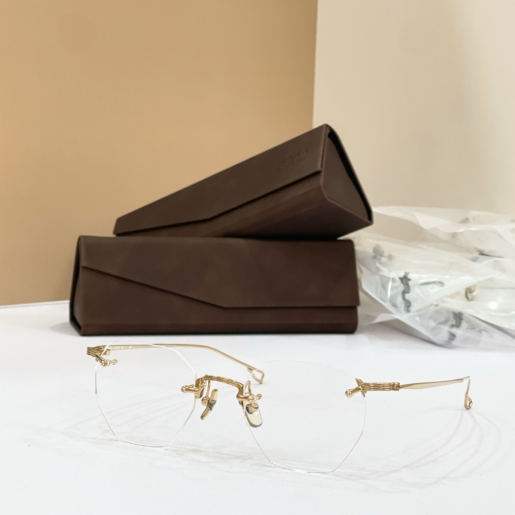 [คุณภาพสูง] 999.9 แว่นตา TW-20T Pure Titanium Frameless Polygonal แฟชั่นกรอบแว่นตากรอบออปติคอลเหมาะส